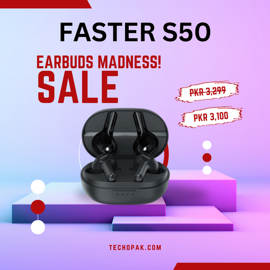 FASTER S50 WIRELESS STEREO EARBUDS
